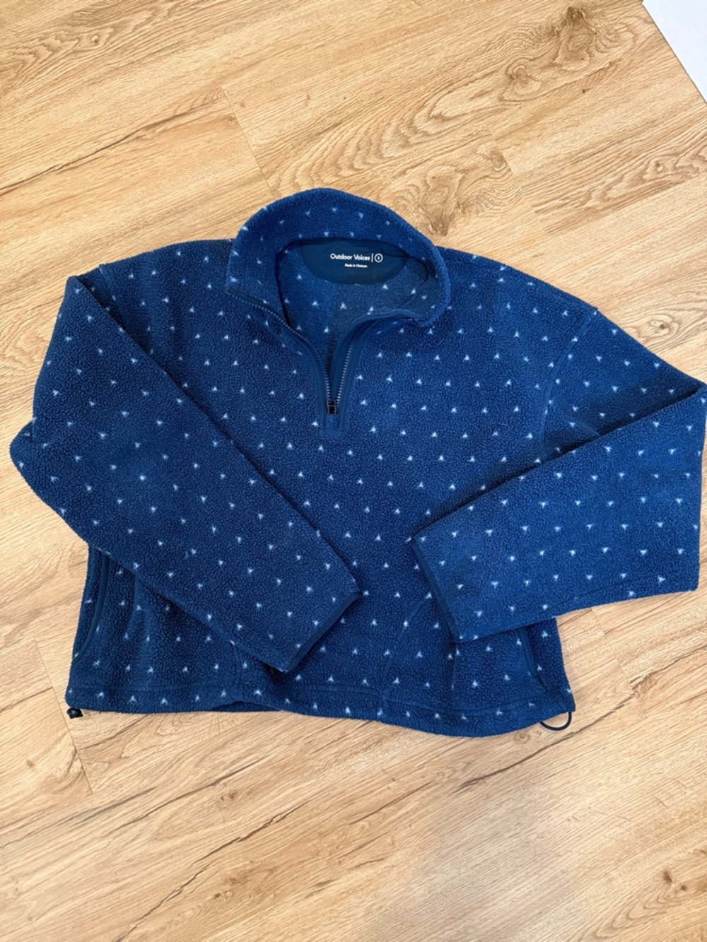 Outdoor Voices RecFleece Navy Blue Dot Half-Zip Fleece Pullover